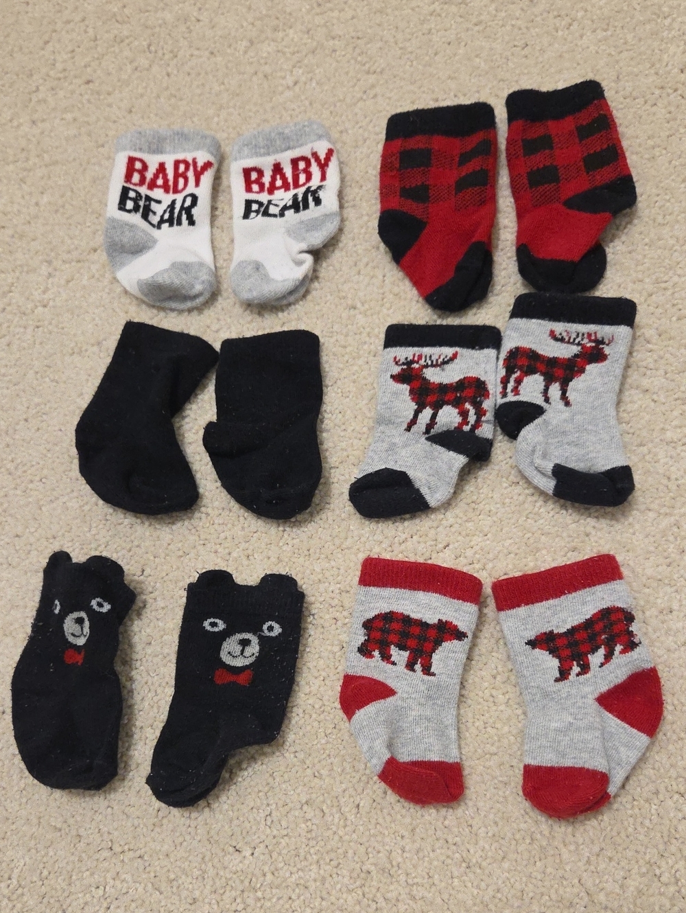 Baby Socks Fall Winter Print 3-12 Months